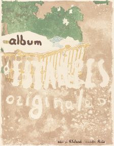 A Baby in a Basket Outdoors (Couverture pour L'Album d'estampes originales), c. 1899. Creator: Edouard Vuillard