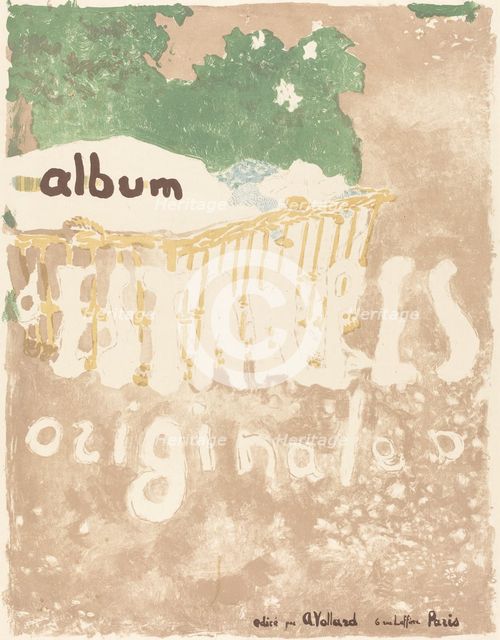 A Baby in a Basket Outdoors (Couverture pour L'Album d'estampes originales), c. 1899. Creator: Edouard Vuillard.
