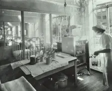 A baby in an isolation unit, Hither Green Hospital, London, 1947