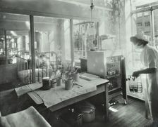 A baby in an isolation unit, Hither Green Hospital, London, 1947