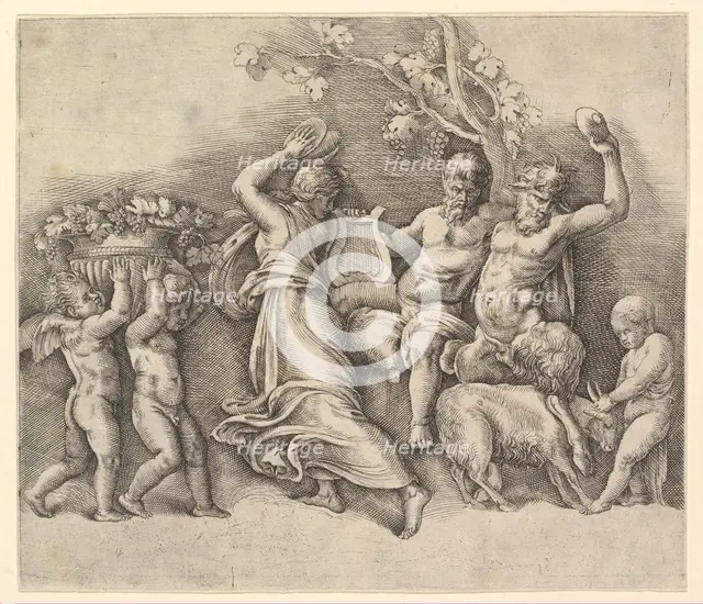 A Bacchanal, 1530-61. Creator: Battista Franco Veneziano.