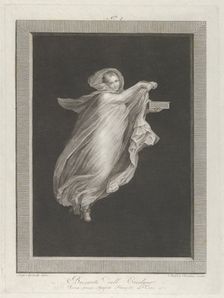 A bacchante wearing a hooded shawl and holding a box in her left hand, set ag..., ca. 1795-ca. 1820. Creator: Antonio Ricciani