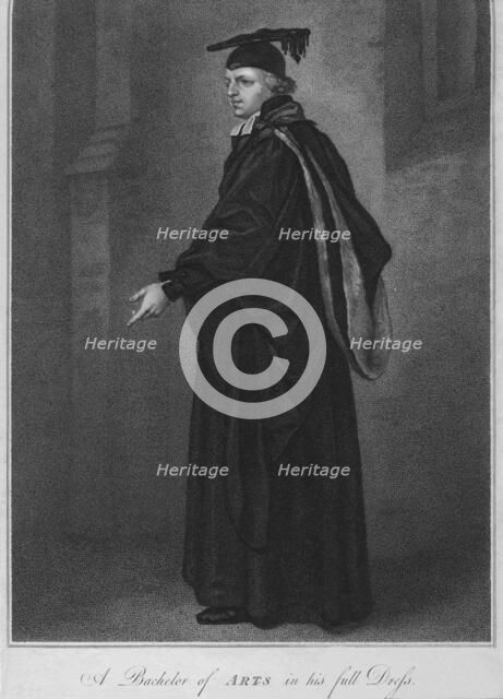 'A Bachelor of Arts in his full Dress', 1796. Creator: Anthony Cardon.