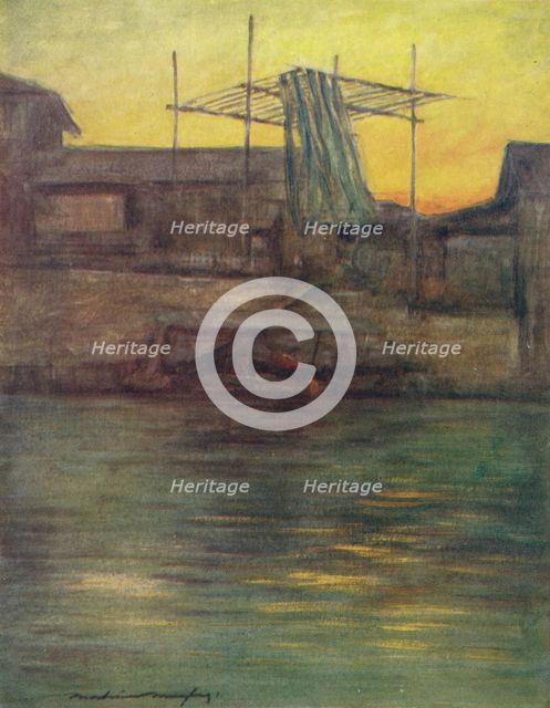 'A Back Canal, Osaka', c1887, (1901). Artist: Mortimer L Menpes.