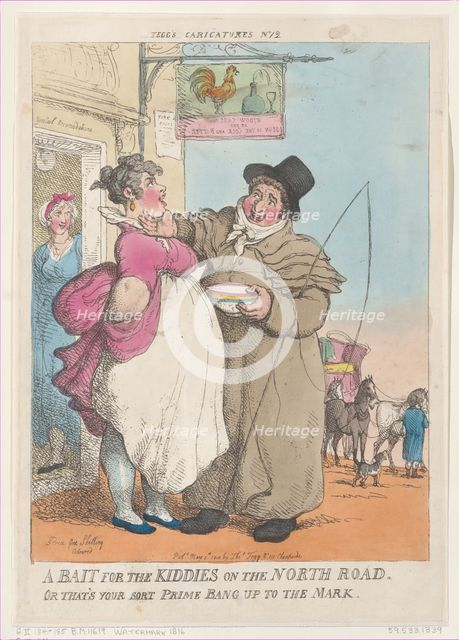 A Bait for Kiddies on the North Road. Or That's Your Sort Prime Bang up ..., [May 5, 1810], reprint. Creator: Thomas Rowlandson.