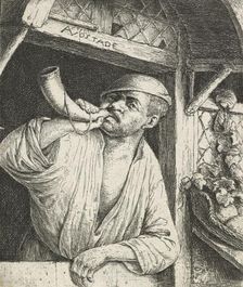 A baker blowing his horn, c.1648. Creator: Adriaen van Ostade