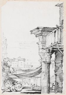 A Balcony in the Roman Forum, 1744/1750. Creator: Joseph-Marie Vien the Elder