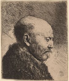 A Bald Man in Profile (The Artist's Father?), 1630. Creator: Rembrandt Harmensz van Rijn