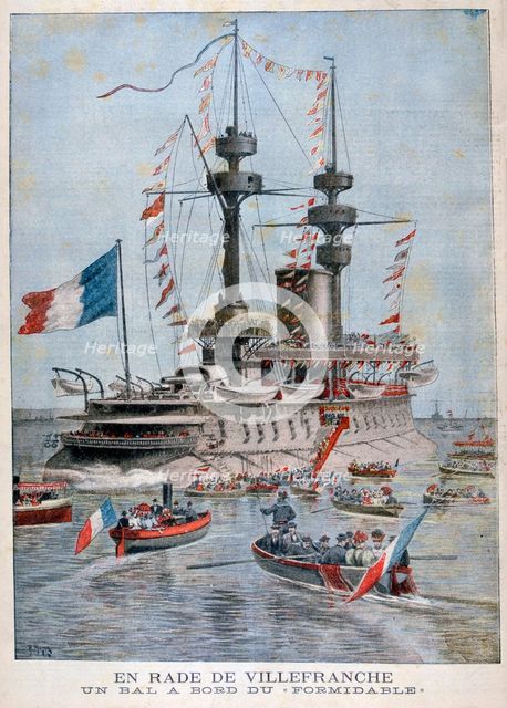 A ball on board the battleship 'Formidable', Villefranche Harbour, France, 1896. Artist: Henri Meyer