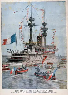 A ball on board the battleship Formidable Villefranche Harbour, France, 1896. Artist: Henri Meyer