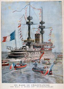 A ball on board the battleship Formidable Villefranche Harbour, France, 1896. Artist: Henri Meyer