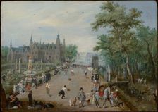 A Ball Game Before a Country Palace, about 1614. Creator: Adriaen van de Venne