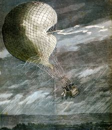 A Balloon struck by lightning near Chicago, Illinois, USA, 1891