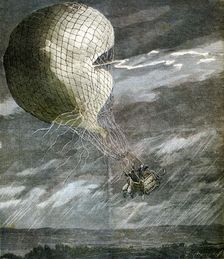 A Balloon struck by lightning near Chicago, Illinois, USA, 1891