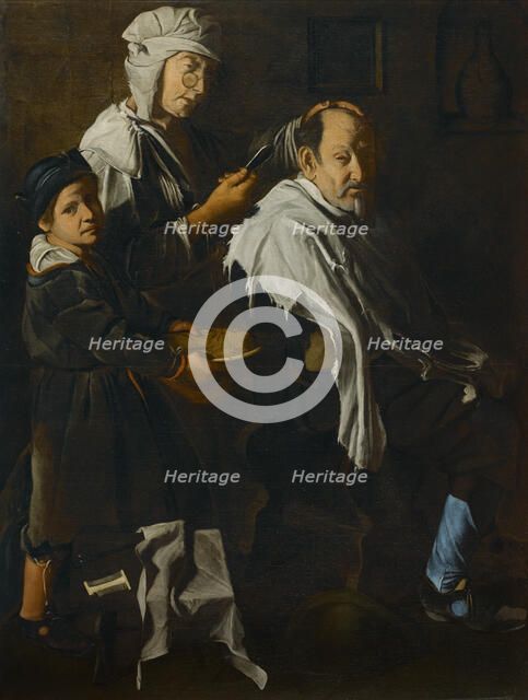 A barber shop, Last quarter of the 17th century. Creator: Master of Blue Jeans (active around 1675-1700).