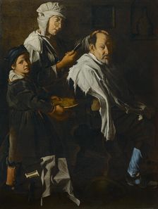 A barber shop, Last quarter of the 17th century. Creator: Master of Blue Jeans (active around 1675-1700)