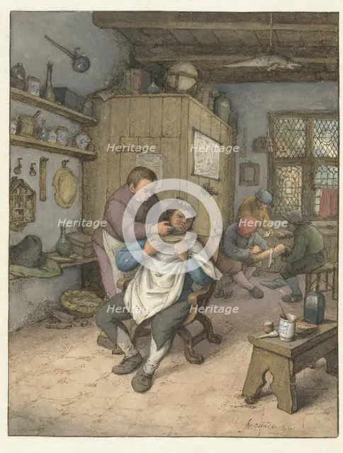 A Barbershop, 1673. Creator: Adriaen van Ostade.