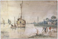A Barge with Hay c1625-c1634 Artist: Hendrick Avercamp