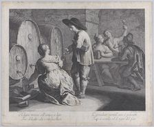 A barmaid filling mugs..., 1760-70. Creator: Giovanni Volpato