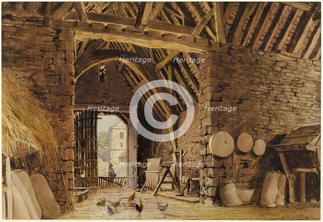 A Barn Interior, 1830/35. Creator: William Henry Hunt.