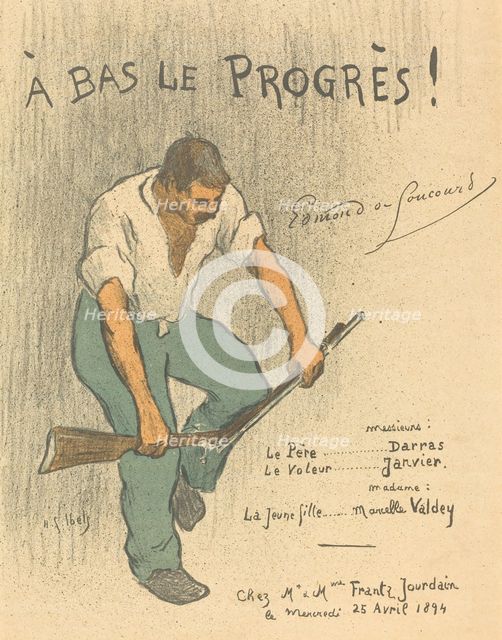 A Bas Le Progrès!, 1894. Creator: Henri-Gabriel Ibels.