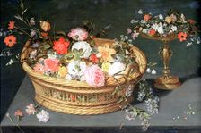 A Basket of Flowers c1590-1625. Artist: Jan Brueghel the Elder