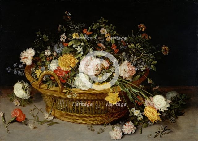 A Basket of Flowers, probably 1620s. Creator: Jan Brueghel the younger.