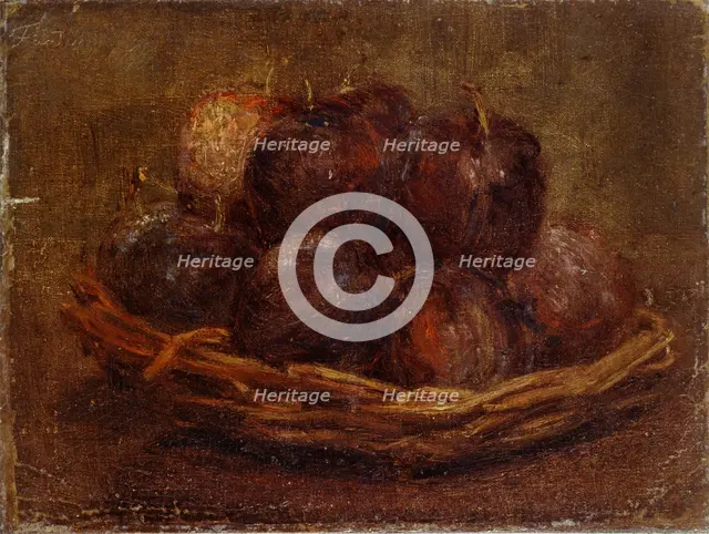 A Basket of Plums, 1869. Artist: Henri Fantin-Latour.
