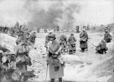A battalion approaching the front, Mont Pertois, France, First World War, 20 April 1917