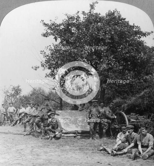 A battery of Royal Field Artillery enjoying a few hours rest in a wood, World War I, c1914-c1918. Artist: Realistic Travels Publishers