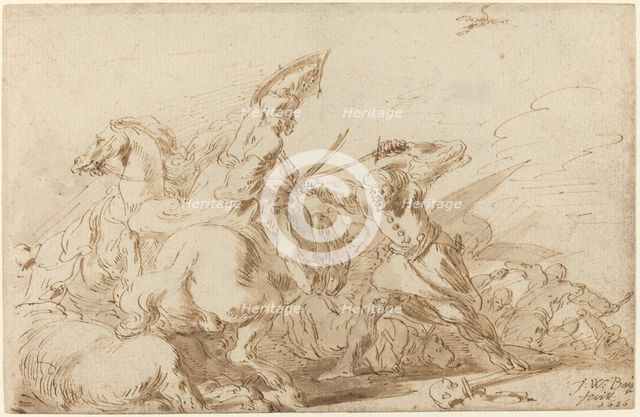 A Battle between Oriental Cavalry and Soldiers, 1636. Creator: Johann Wilhelm Baur.