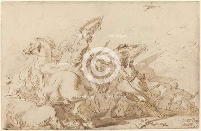 A Battle between Oriental Cavalry and Soldiers, 1636. Creator: Johann Wilhelm Baur.