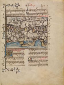 A Battle from the Trojan War; Histoire ancienne jusqu'à César, about 1390-1400. Creator: First Master of the Bible historiale of Jean de Berry