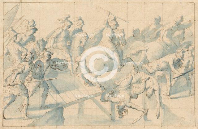 A Battle on a Bridge, c.1600. Creator: Giovanni Balducci.