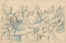 A Battle on a Bridge, c.1600. Creator: Giovanni Balducci