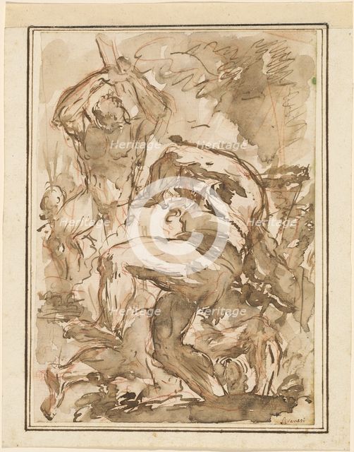 A Battle of Nude Men, 1744/1745. Creator: Giovanni Battista Piranesi.