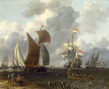 A Battle Offshore 17th century. Artist: Abraham Storck
