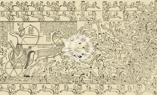 'A Battle-Scene from the Rameseum at Thebes', 1890.   Creator: Unknown.