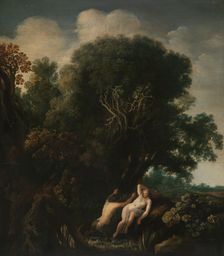 A Bathing Nymph Taken by Surprise by a Satyr, c.1630-c.1635. Creator: Moses van Wtenbrouck