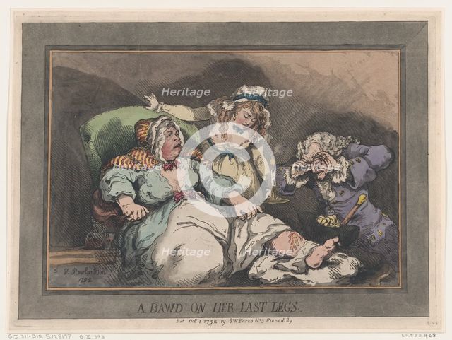 A Bawd on her Last Legs, October 1, 1792., October 1, 1792. Creator: Thomas Rowlandson.