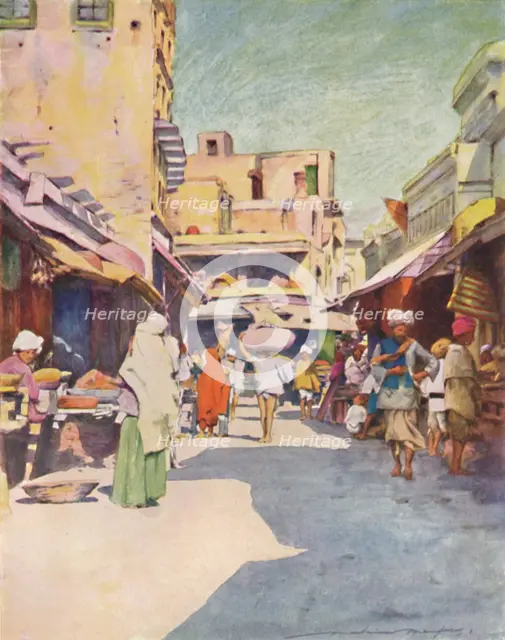 'A Bazaar at Amritsar', 1905. Artist: Mortimer Luddington Menpes.
