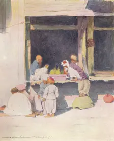 A Bazaar at Peshawur 1905. Artist: Mortimer Luddington Menpes