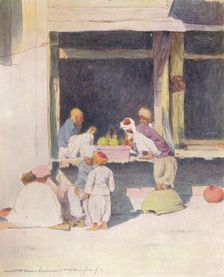 A Bazaar at Peshawur 1905. Artist: Mortimer Luddington Menpes