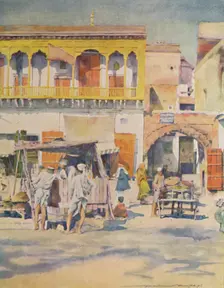 A Bazaar, Delhi 1905. Artist: Mortimer Luddington Menpes