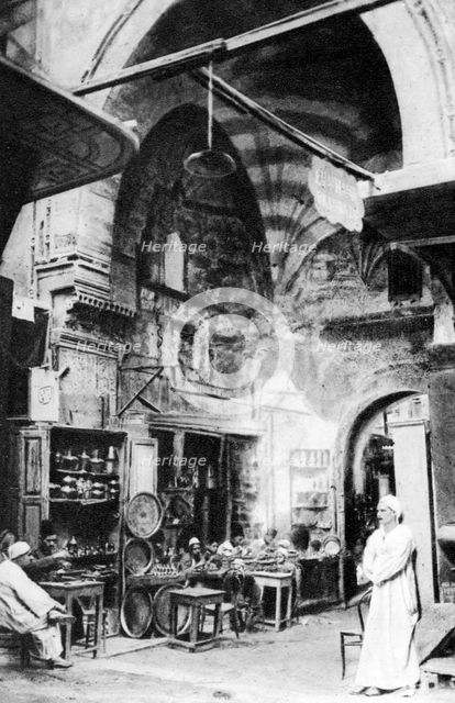 A bazaar in Cairo, Egypt, c1920s. Artist: Unknown