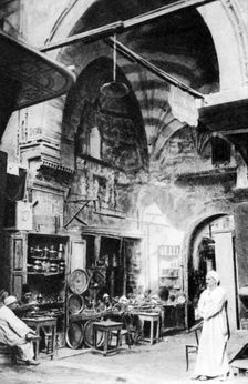 A bazaar in Cairo, Egypt, c1920s