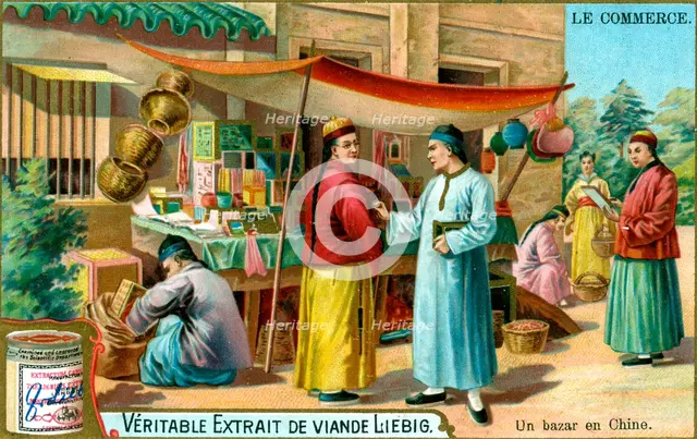 A bazaar in China, c1900. Artist: Unknown
