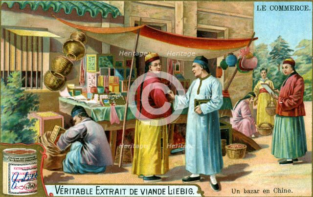 A bazaar in China, c1900. Artist: Unknown