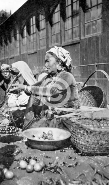 A bazaar in Darjeeling, West Bengal, India, c1910. Artist: Unknown