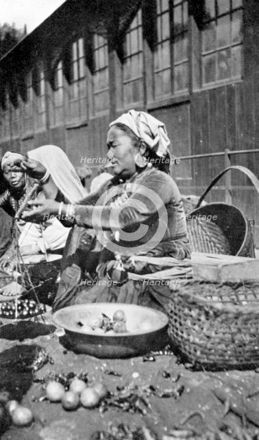 A bazaar in Darjeeling, West Bengal, India, c1910. Artist: Unknown